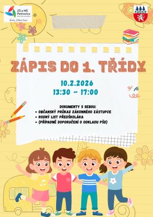 ZÁPISY do 1. třídy školního roku 2026 / 2027. 2